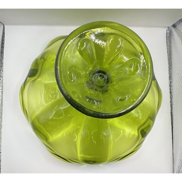 Vintage Viking MCM Mid-Century Glass Green Pedestal Bowl Candy Dish - Picture 4 of 5